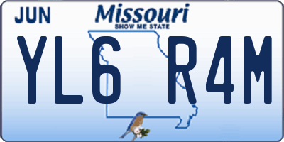 MO license plate YL6R4M