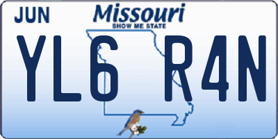 MO license plate YL6R4N