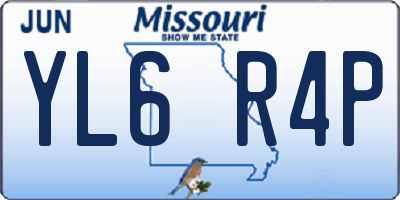 MO license plate YL6R4P