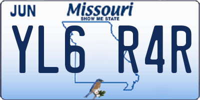 MO license plate YL6R4R