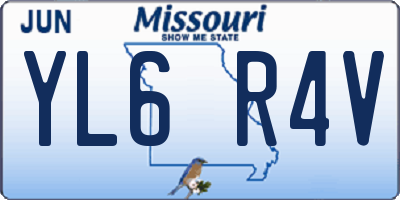 MO license plate YL6R4V