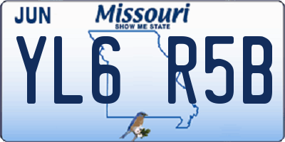 MO license plate YL6R5B
