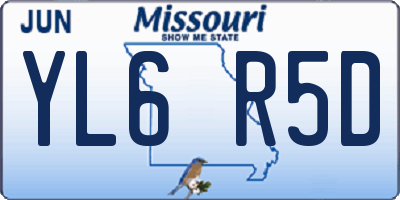 MO license plate YL6R5D