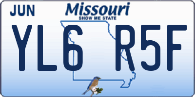 MO license plate YL6R5F