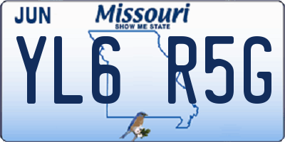 MO license plate YL6R5G