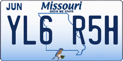 MO license plate YL6R5H