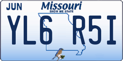 MO license plate YL6R5I
