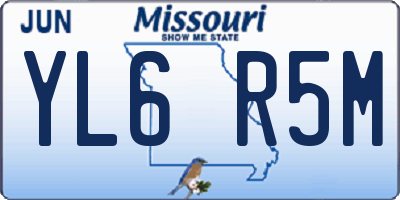 MO license plate YL6R5M