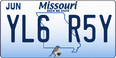 MO license plate YL6R5Y