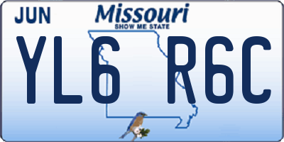 MO license plate YL6R6C