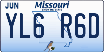 MO license plate YL6R6D