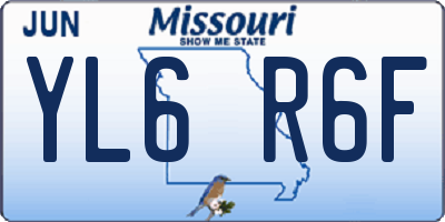 MO license plate YL6R6F
