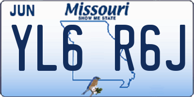 MO license plate YL6R6J