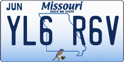 MO license plate YL6R6V