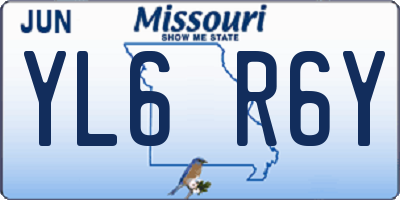 MO license plate YL6R6Y