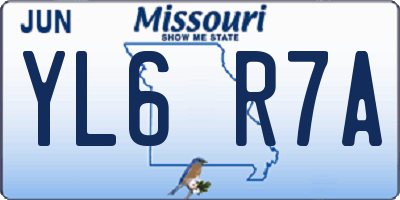 MO license plate YL6R7A