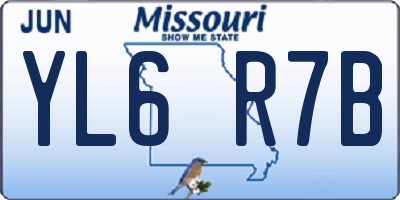 MO license plate YL6R7B