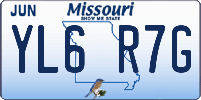 MO license plate YL6R7G