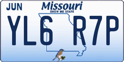 MO license plate YL6R7P