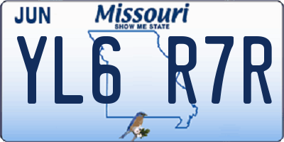 MO license plate YL6R7R