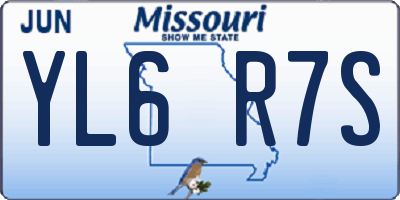 MO license plate YL6R7S