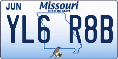 MO license plate YL6R8B