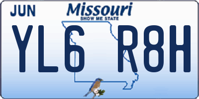 MO license plate YL6R8H
