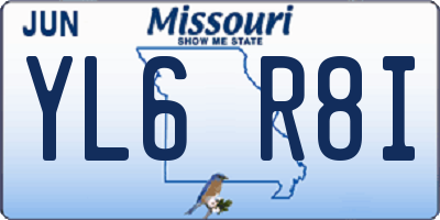 MO license plate YL6R8I