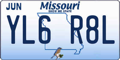 MO license plate YL6R8L