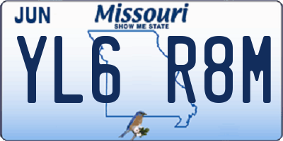 MO license plate YL6R8M