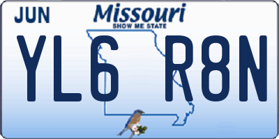 MO license plate YL6R8N