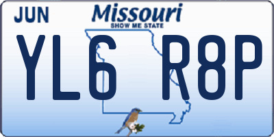 MO license plate YL6R8P