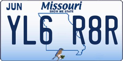 MO license plate YL6R8R