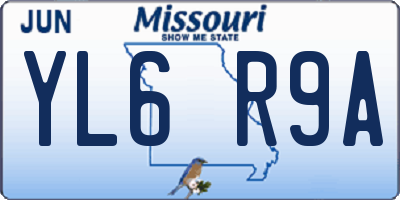MO license plate YL6R9A