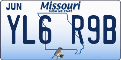MO license plate YL6R9B