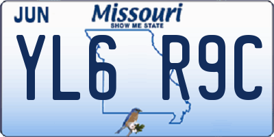 MO license plate YL6R9C