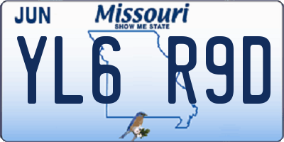 MO license plate YL6R9D