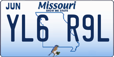 MO license plate YL6R9L