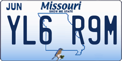 MO license plate YL6R9M