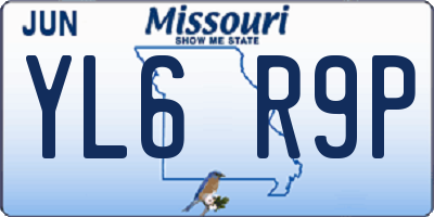 MO license plate YL6R9P