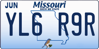 MO license plate YL6R9R