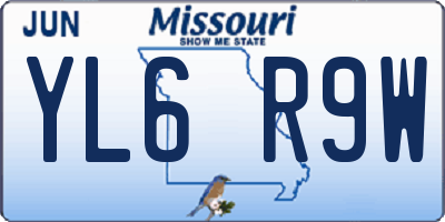 MO license plate YL6R9W