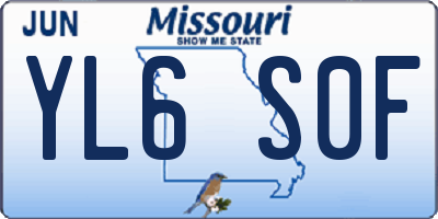 MO license plate YL6S0F