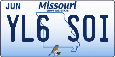 MO license plate YL6S0I
