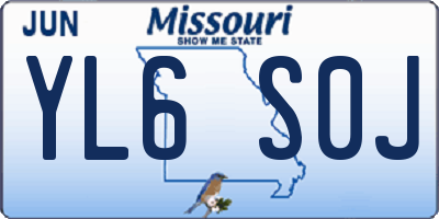 MO license plate YL6S0J