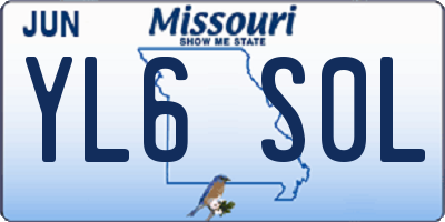 MO license plate YL6S0L