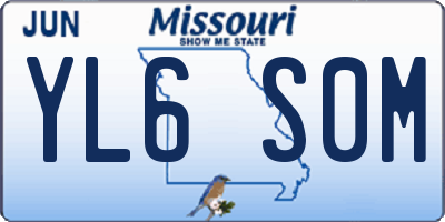 MO license plate YL6S0M