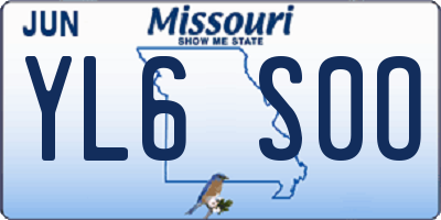 MO license plate YL6S0O