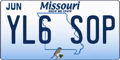 MO license plate YL6S0P