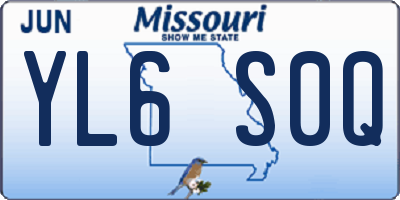 MO license plate YL6S0Q